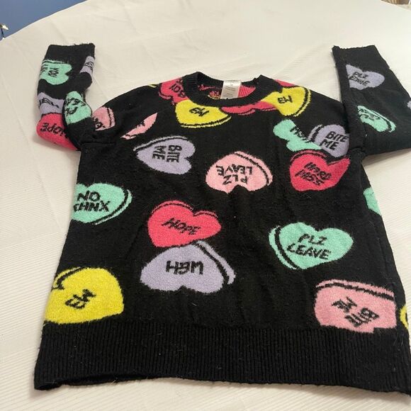 Serra Aldi’s Women’s Valentine's Conversation Hearts Sassy Sweater Size Medium - Picture 5 of 7